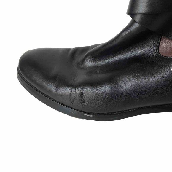 MICHAEL KORS Tall Fulton Black Brown Leather Harness Knee High Boots Women 6.5M - Picture 6 of 16